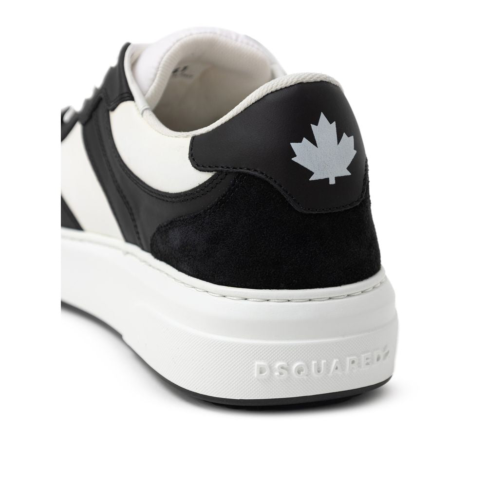 Dsquared² Schwarzer und weißer Leder-Sneaker