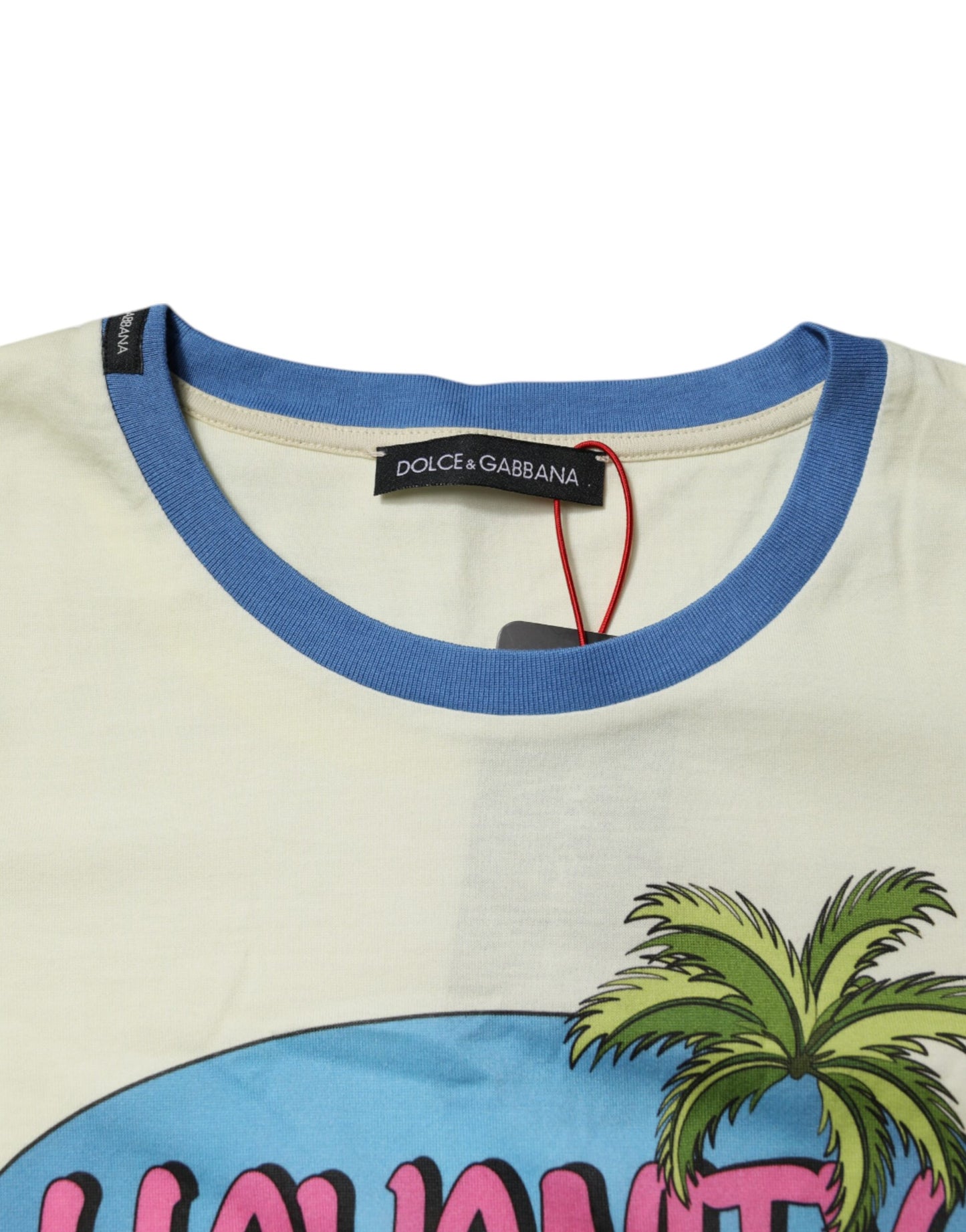 Dolce & Gabbana Hellgelbes Baumwoll-T-Shirt mit kurzen Ärmeln