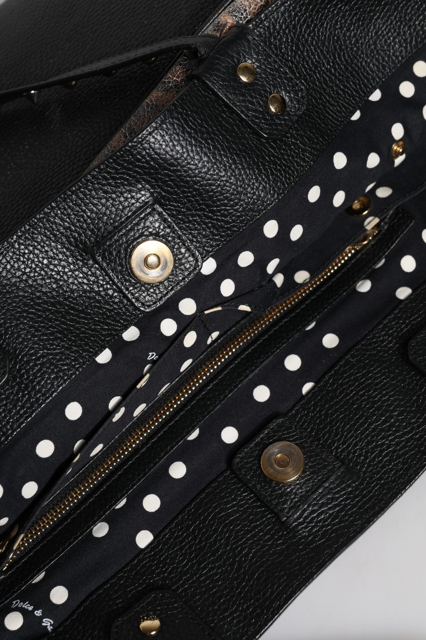 Dolce & Gabbana Braune Leopardentasche BEATRICE Leder mit Logo-Plakette Tote Bag