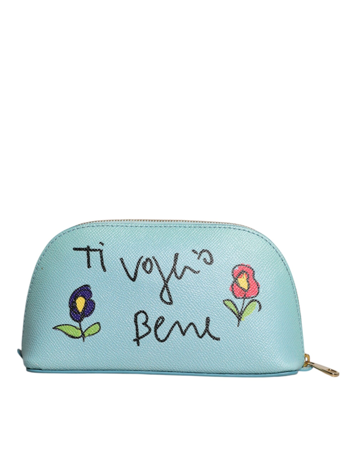 Dolce & Gabbana Hellblaue Lederhandtasche Clutch Mini Purse Pouch Bag