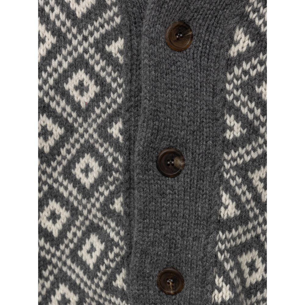 Cruciani Bicolor Kaschmir-Strickjacke
