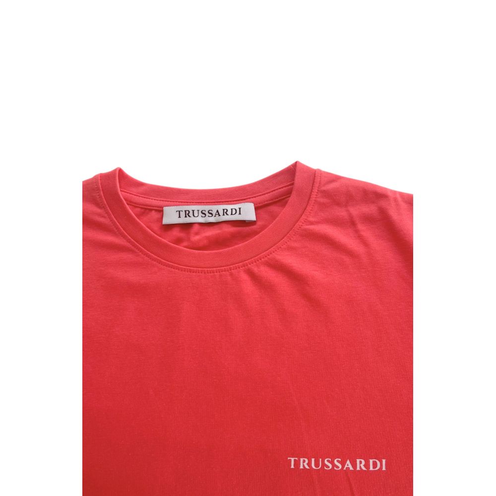 Trussardi Beachwear Rotes Baumwoll-T-Shirt für Männer