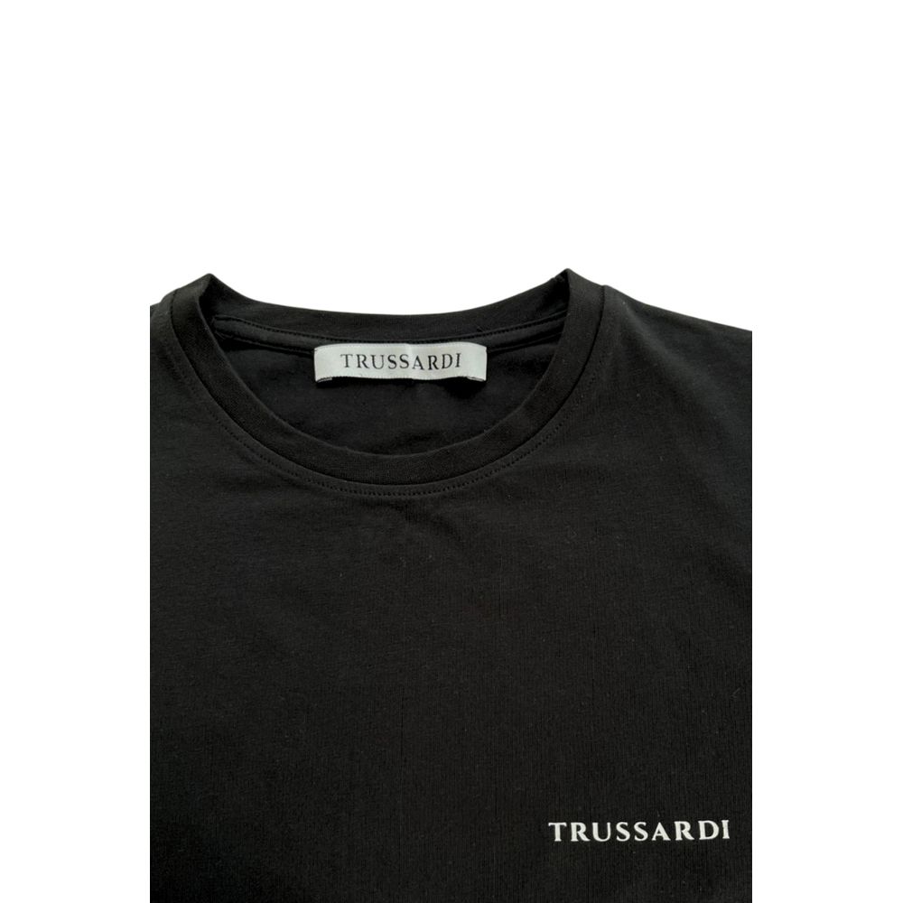 Trussardi Beachwear Schwarzes Baumwolle Männer T-Shirt