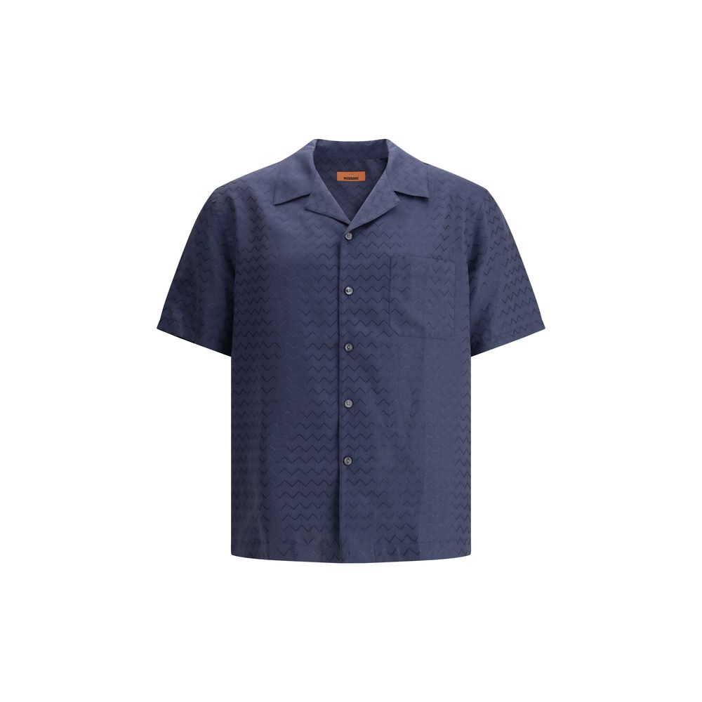 Missoni Bowling-Shirt mit glänzendem Zickzack-Muster