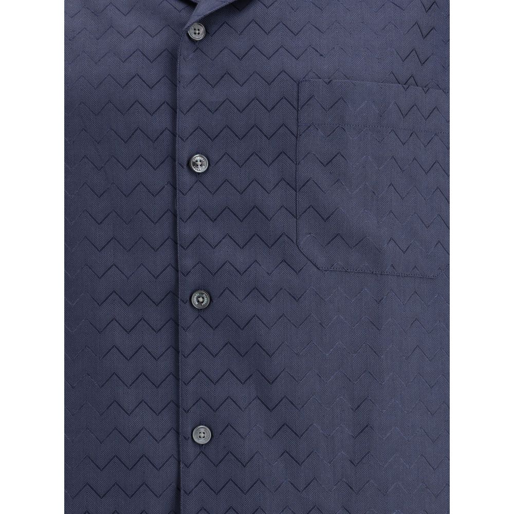 Missoni Bowling-Shirt mit glänzendem Zickzack-Muster