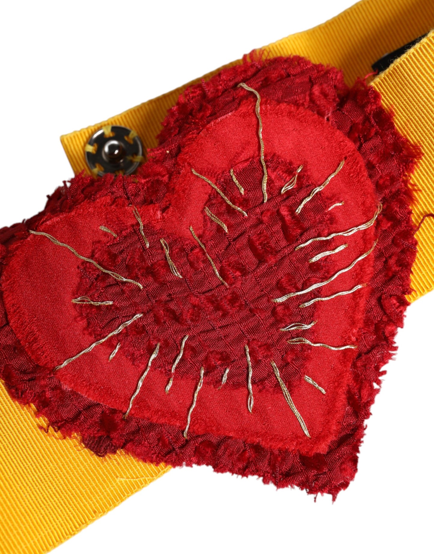 Dolce & Gabbana Gelber Stretchgürtel mit breiter Taille und Herz-Verzierung