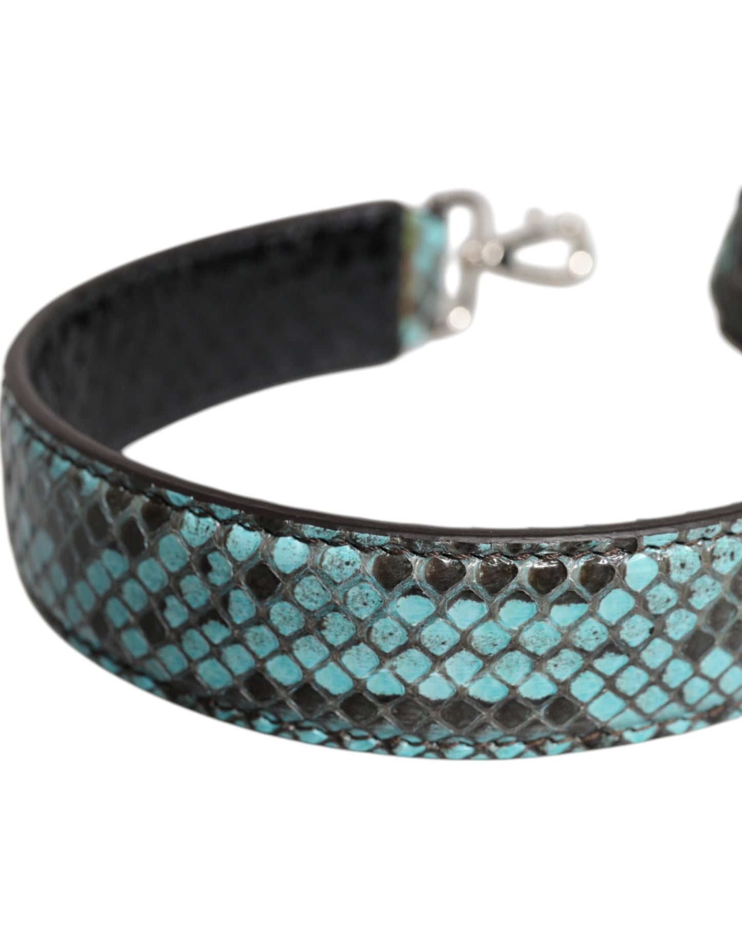 Dolce & Gabbana Schwarz Blau Exotische Ledertasche Schulterriemen