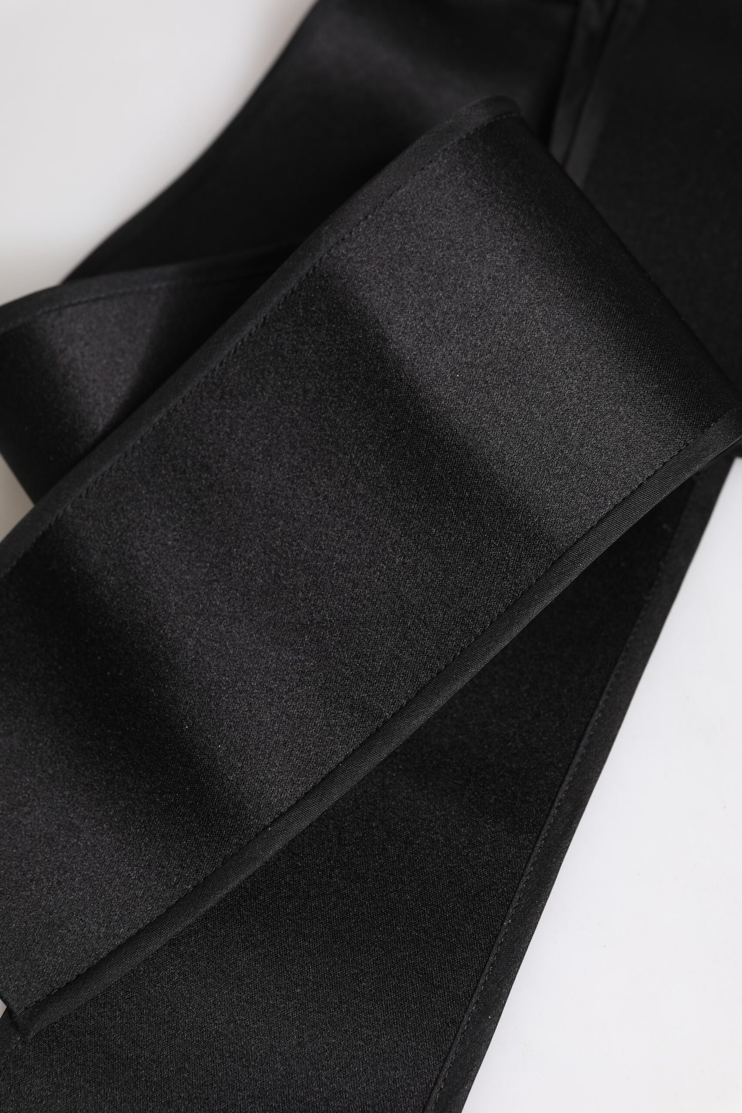 Dolce & Gabbana Schwarzer breiter Satin-Taillengürtel