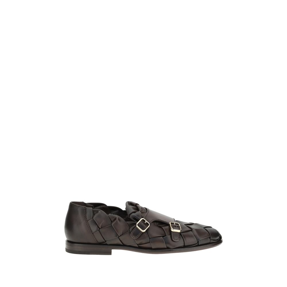 Santoni Loafers aus gewebtem Stoff