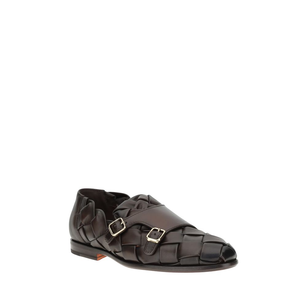 Santoni Loafers aus gewebtem Stoff