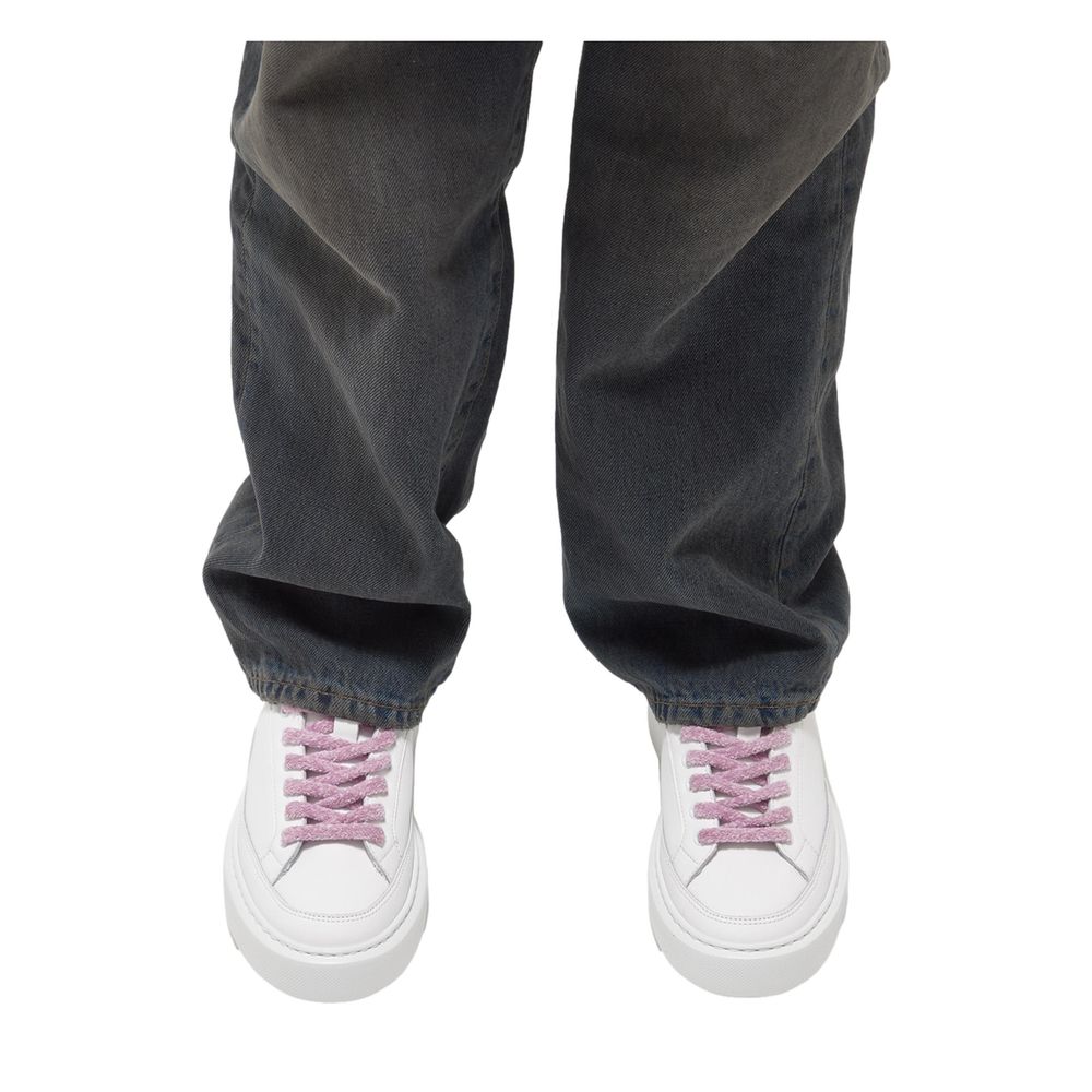 D.A.T.E Beige Leder Sneaker