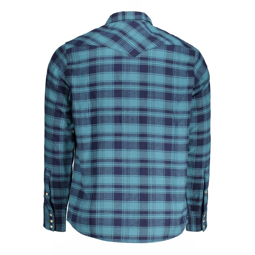 Wrangler Blaues Baumwollhemd