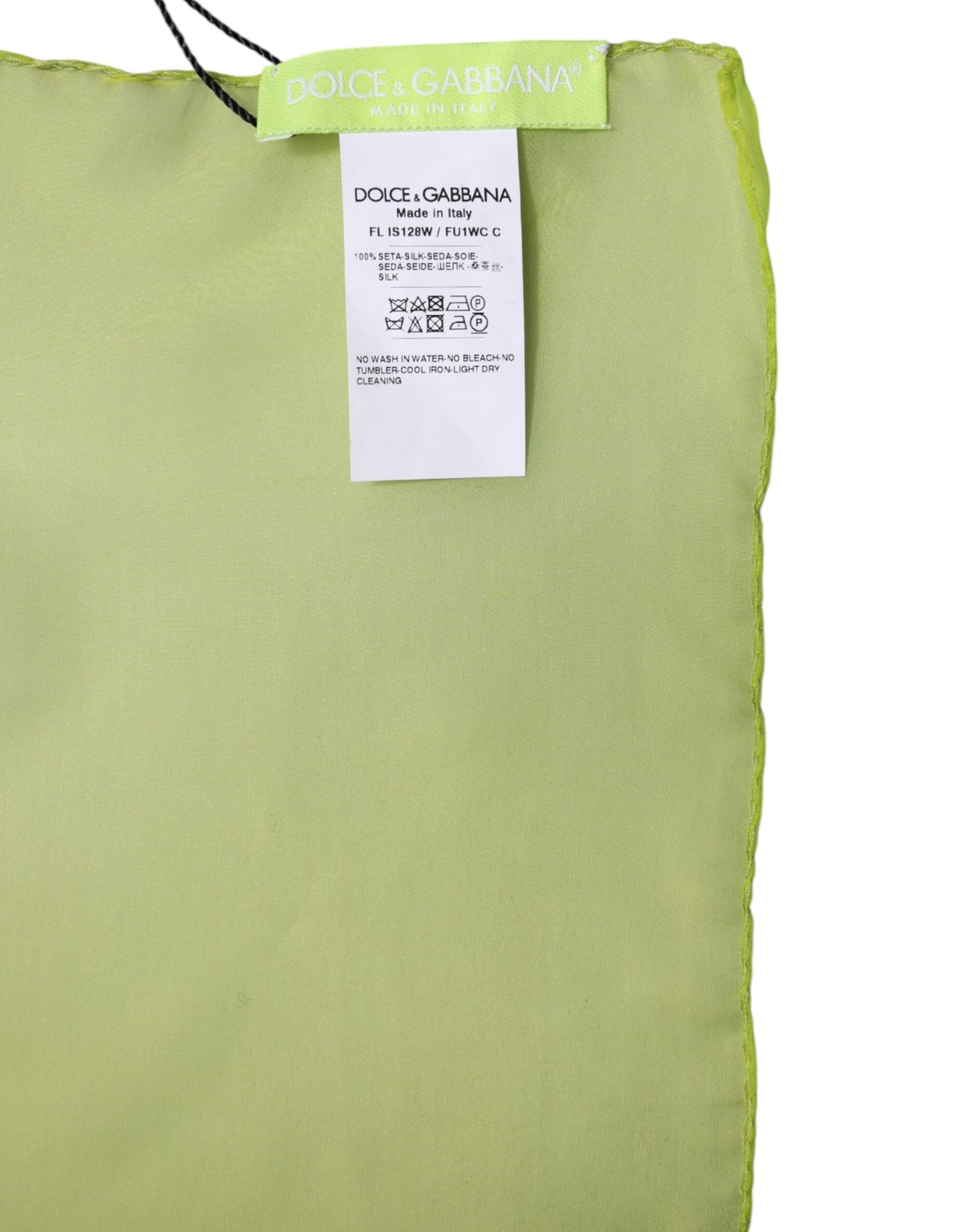 Dolce & Gabbana Grüner Seidenschal Rechteck Wickelschal Halswärmer Schal