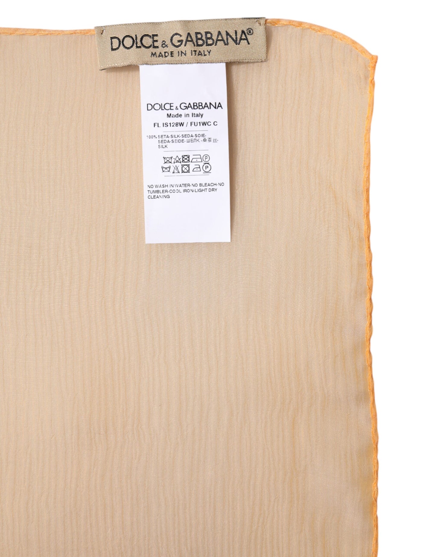 Dolce & Gabbana Orangefarbener Seidenschal im Rechteckformat mit Umschlagtuch