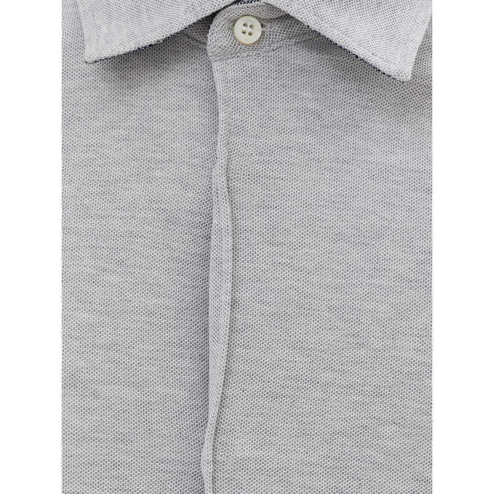 Corneliani Graues Baumwollhemd