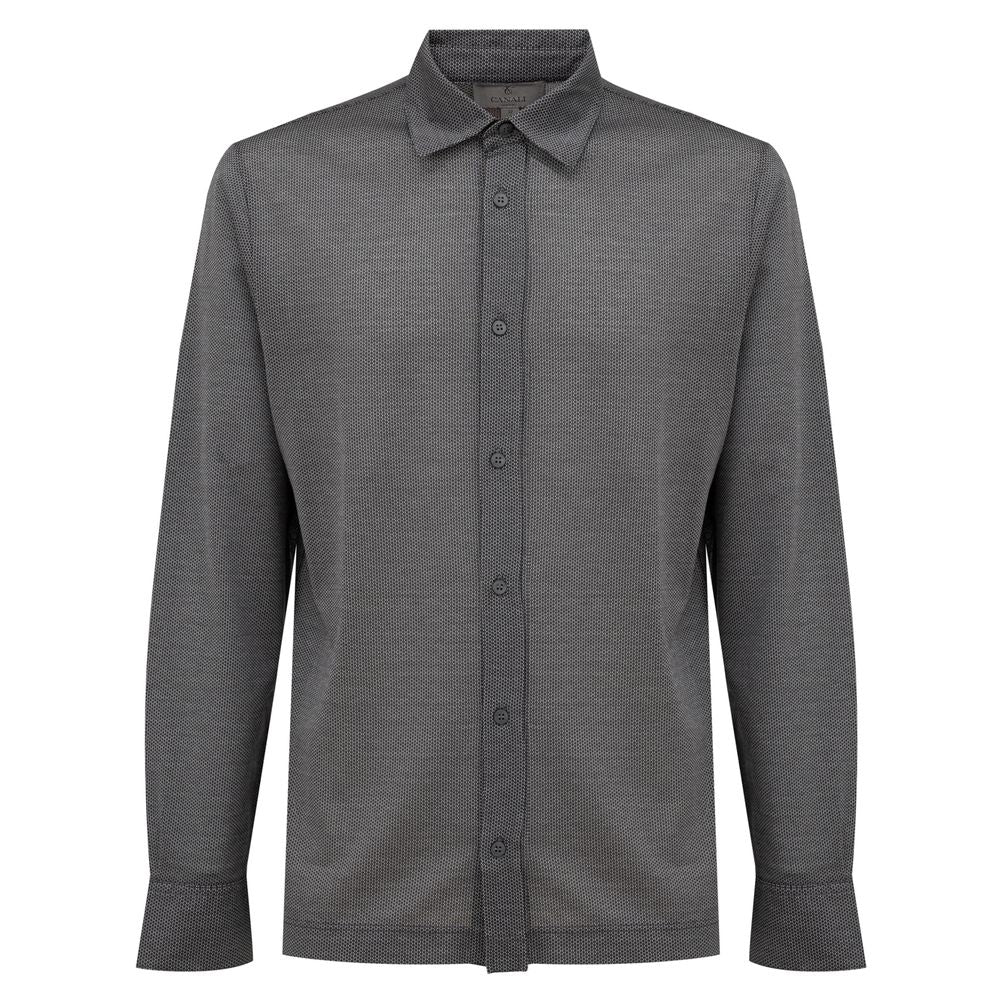 Canali Graues Baumwollhemd