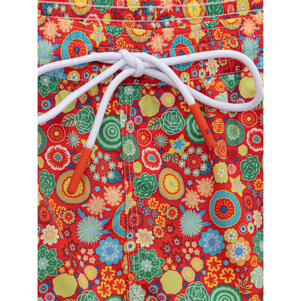 Isaia Rote Polyester-Badeshorts