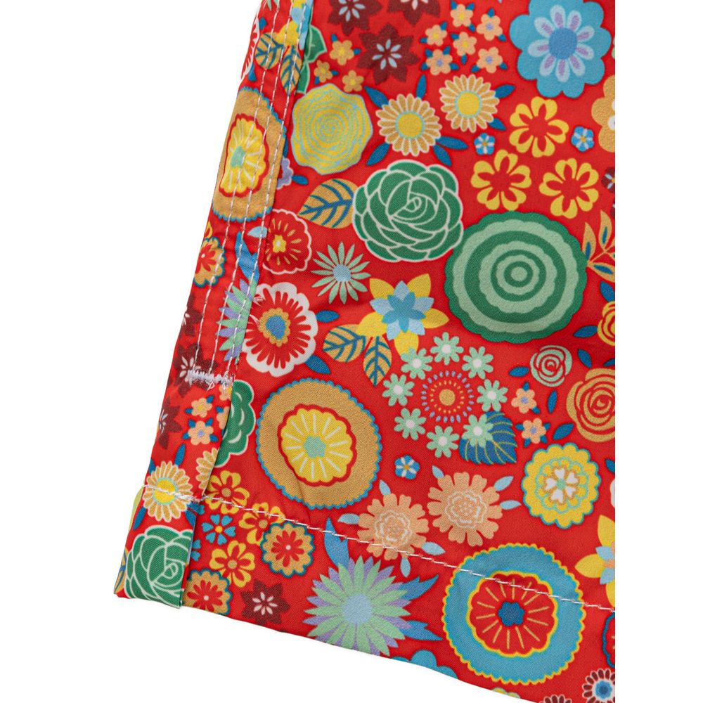 Isaia Rote Polyester-Badeshorts