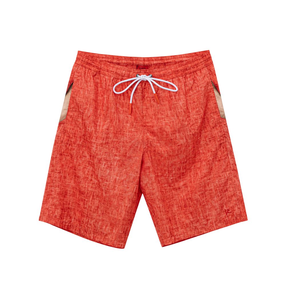 Isaia Rote Polyester-Badeshorts