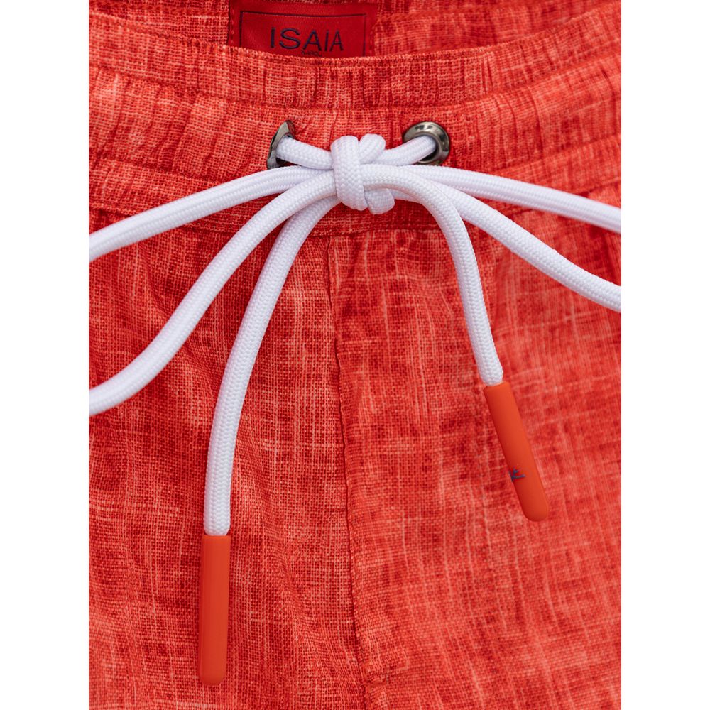 Isaia Rote Polyester-Badeshorts