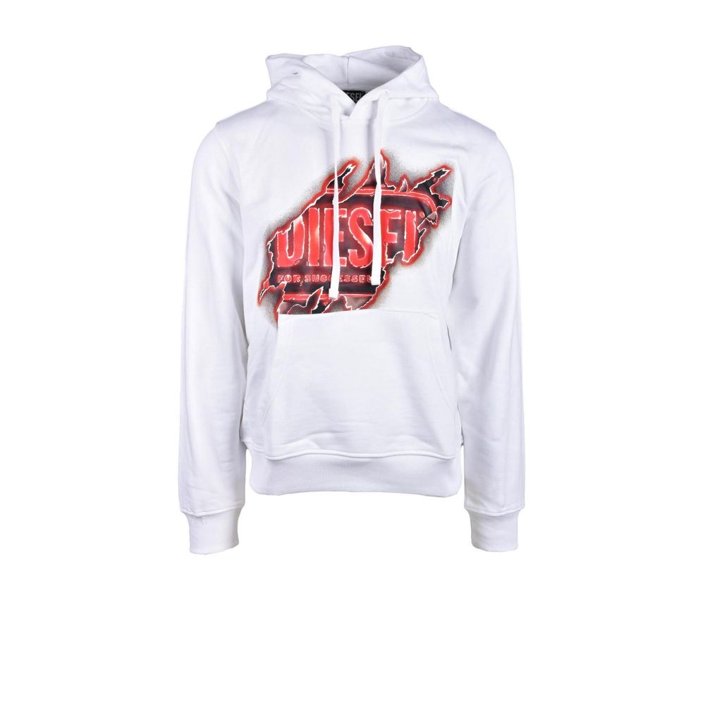 Diesel Weißer Baumwoll-Kapuzenpulli