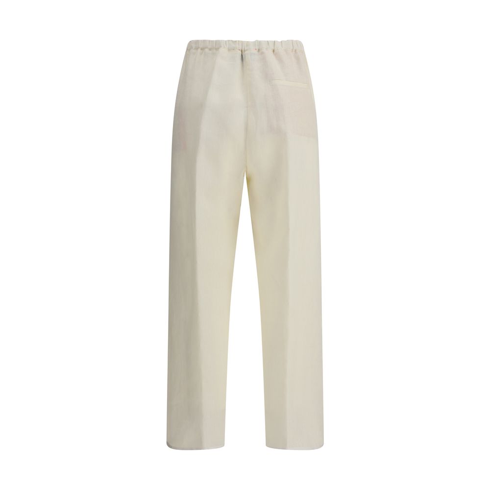 Forte_Forte Bestickte Leinenhosen