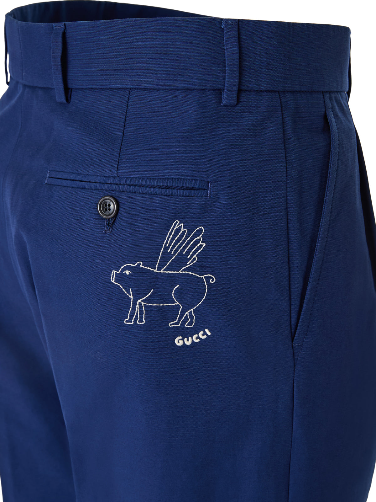Gucci Blaue klassische Baumwollhosen