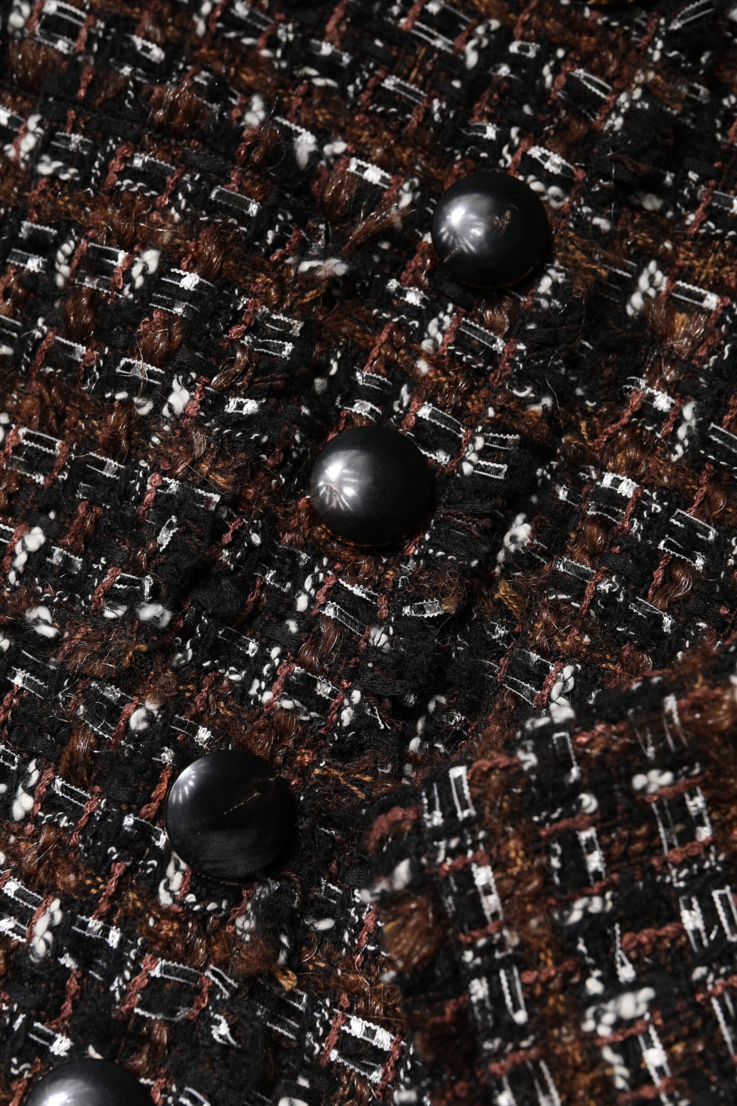 Dolce & Gabbana Braunes Tweed-Minikleid mit kurzen Ärmeln und A-Linie