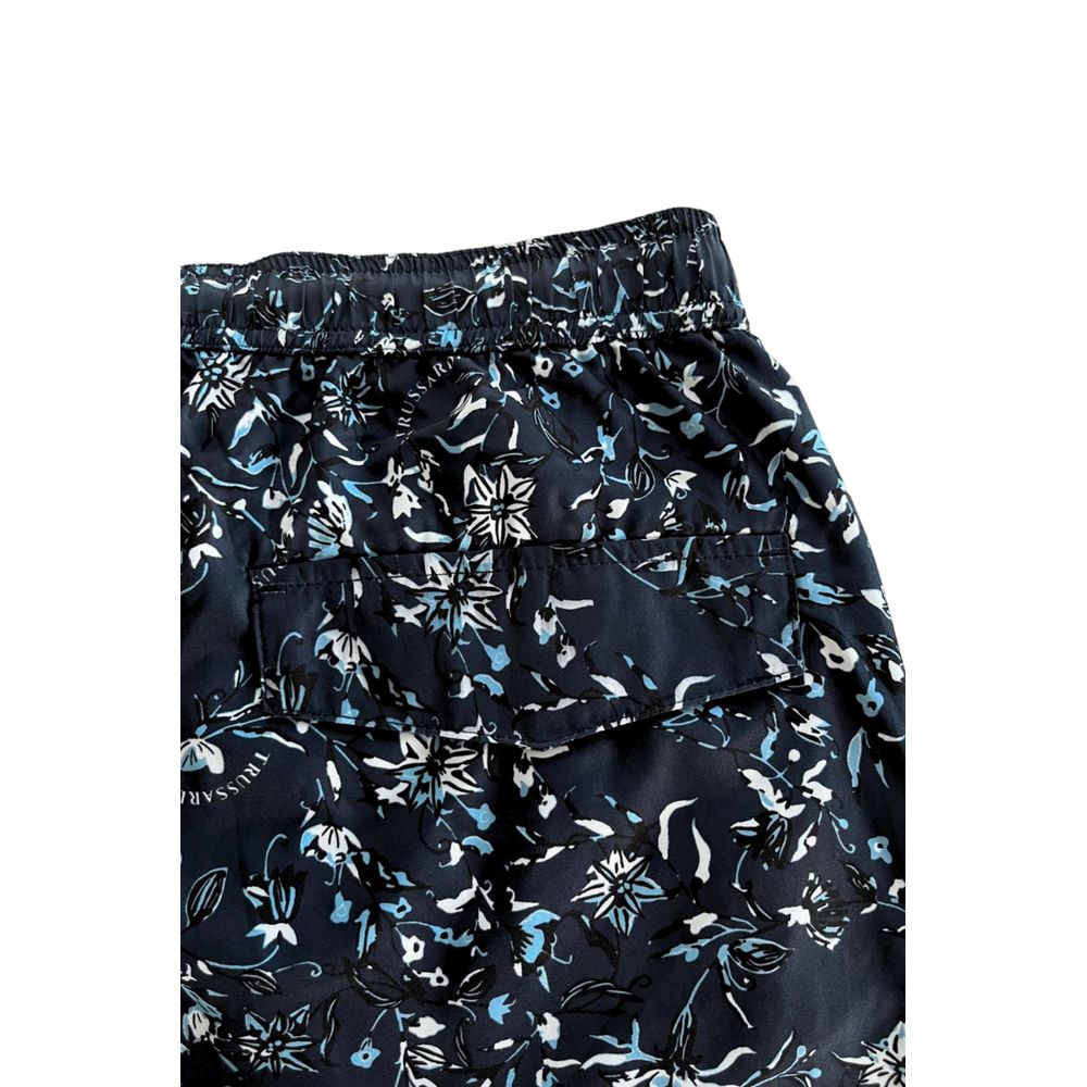Trussardi Beachwear Blaue Polyester Herren Badeshorts