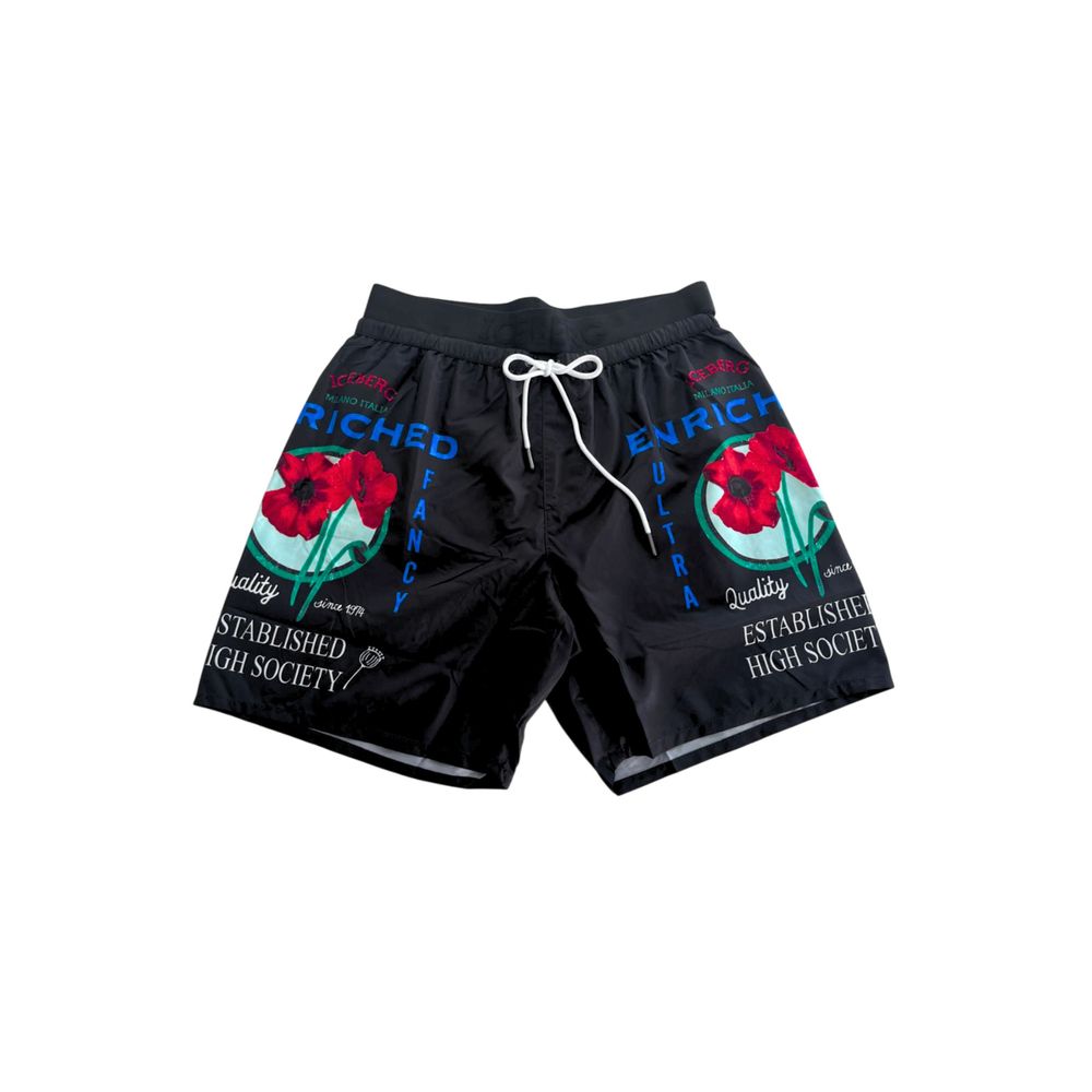 Iceberg Schwarze Polyester Herren-Badeshorts
