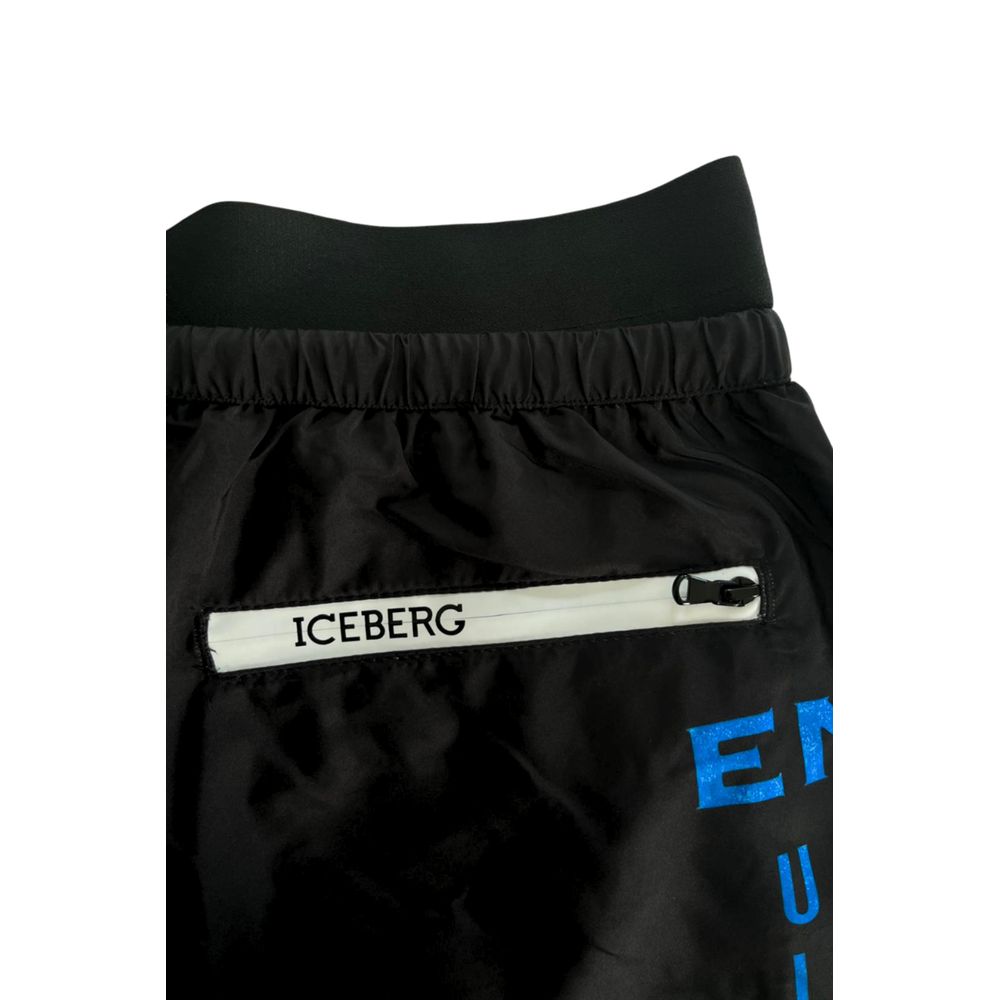 Iceberg Schwarze Polyester Herren-Badeshorts