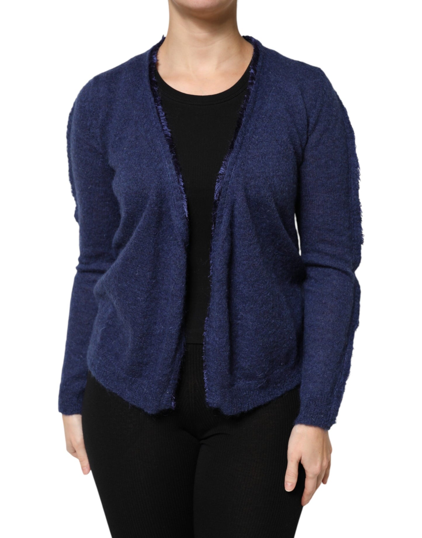Ballantyne Dunkelblauer langärmeliger Mantel Strickjacke Pullover