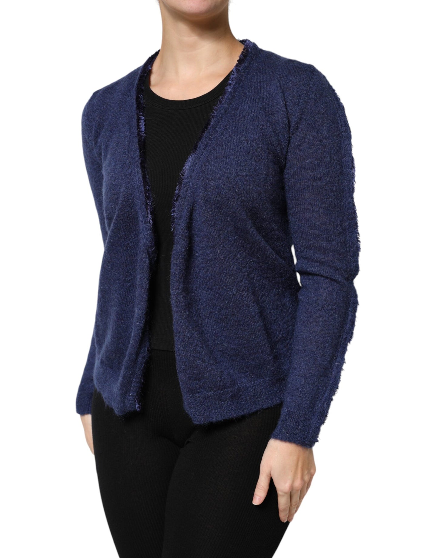 Ballantyne Dunkelblauer langärmeliger Mantel Strickjacke Pullover