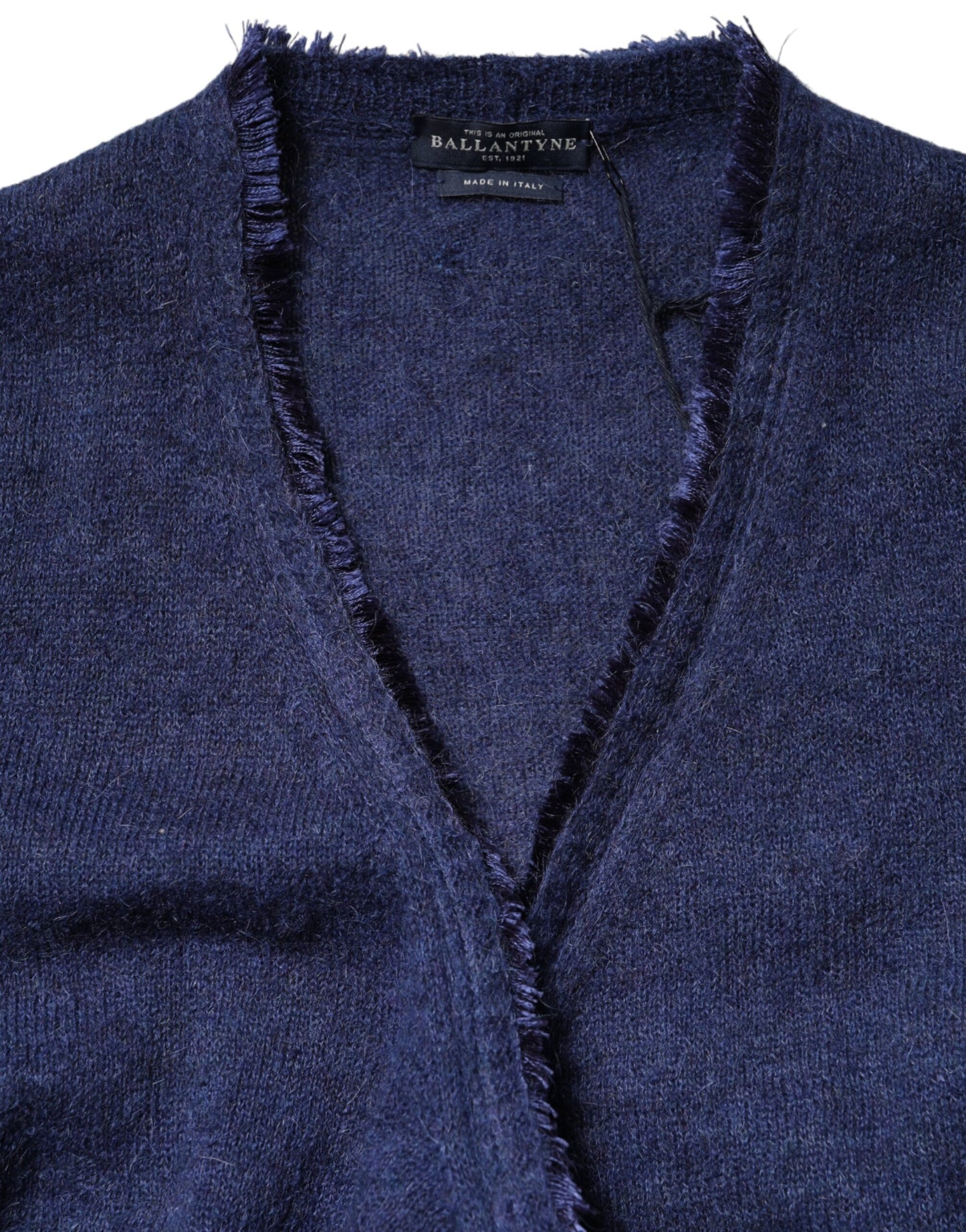 Ballantyne Dunkelblauer langärmeliger Mantel Strickjacke Pullover