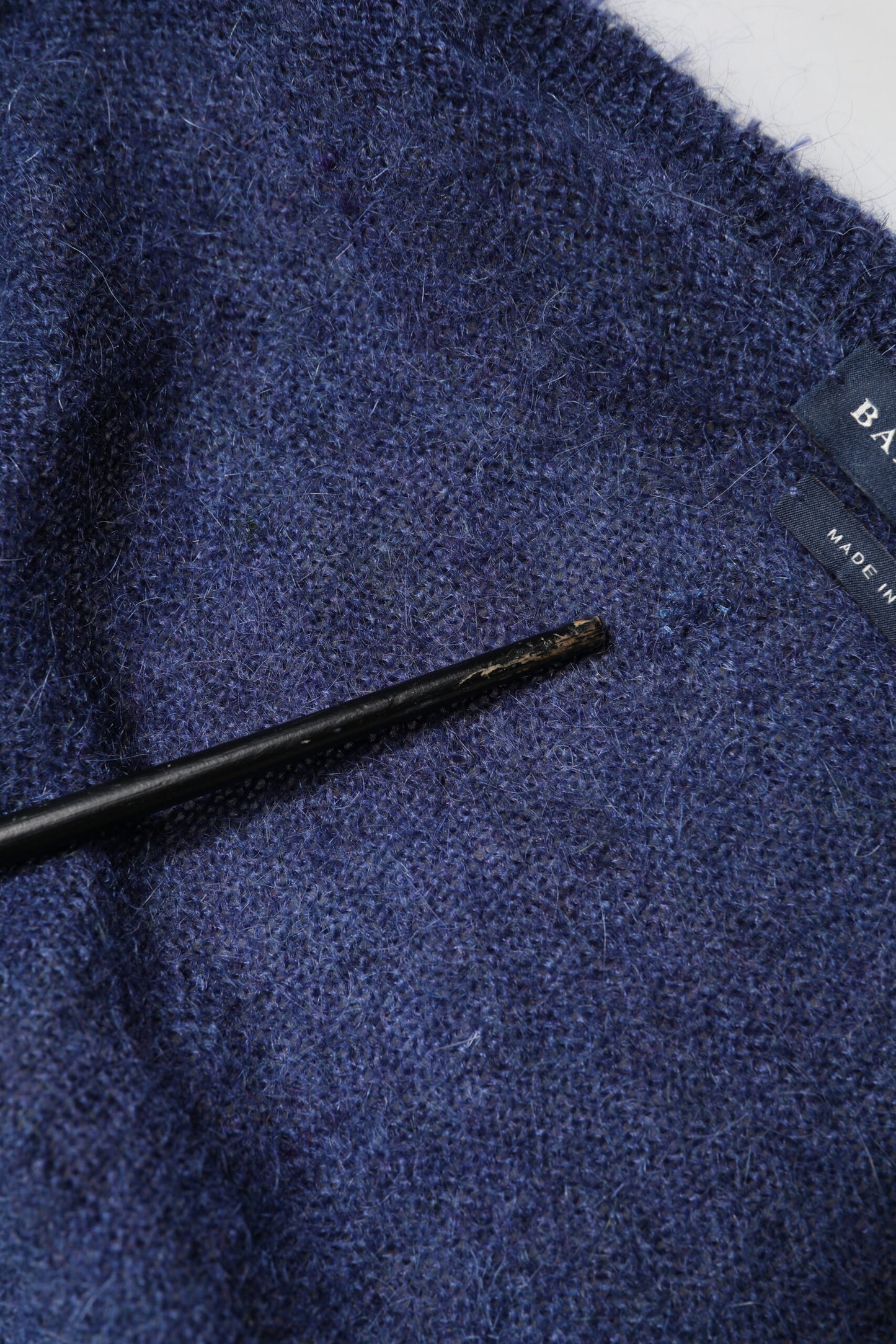 Ballantyne Dunkelblauer langärmeliger Mantel Strickjacke Pullover
