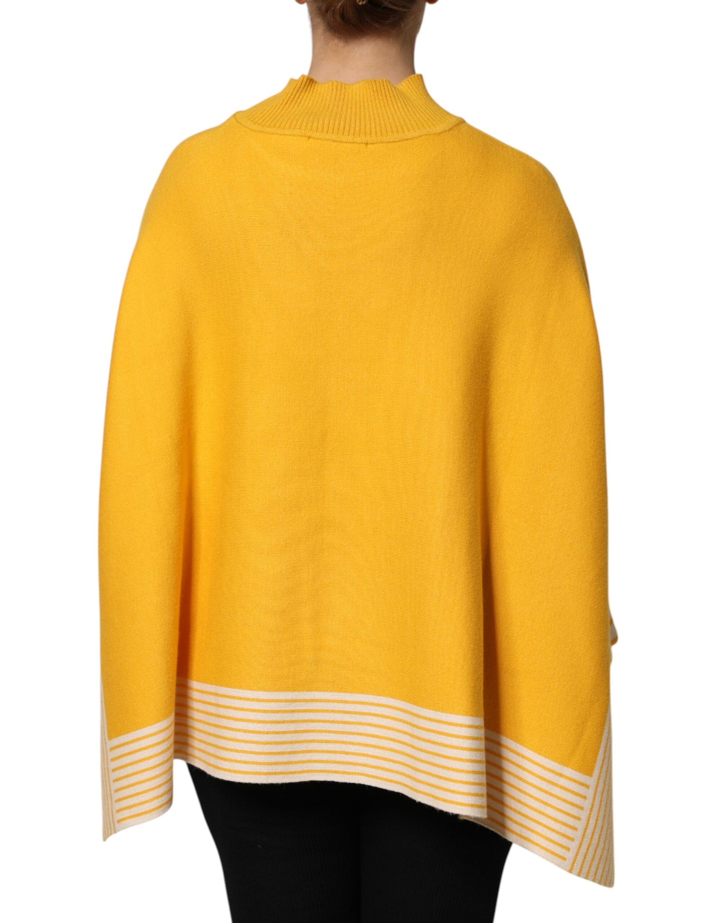 SIGNS Gelb gestreifter langärmeliger Pullover Pullover