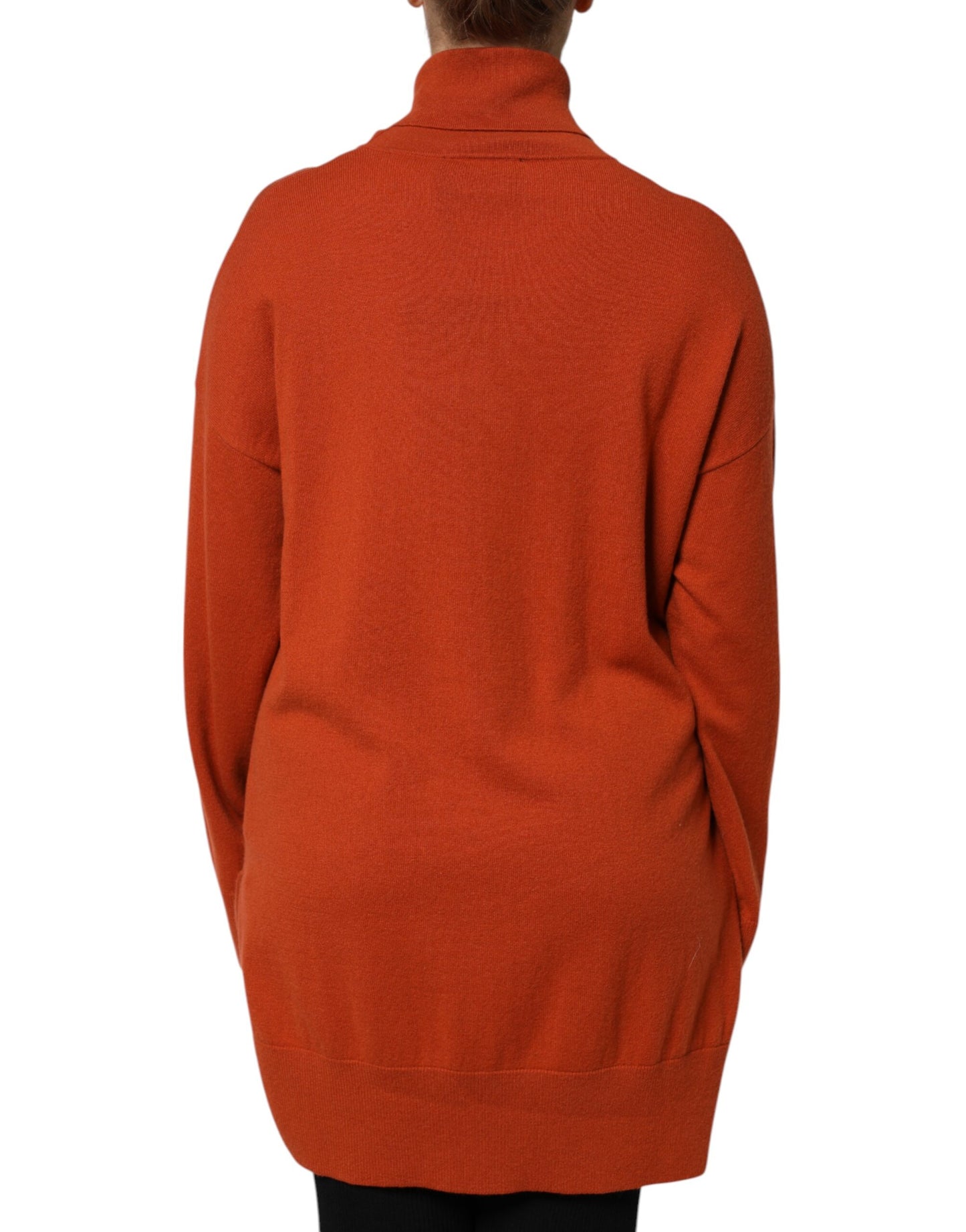 Alpha Studio Dunkeloranger Rollkragenpullover mit langen Ärmeln
