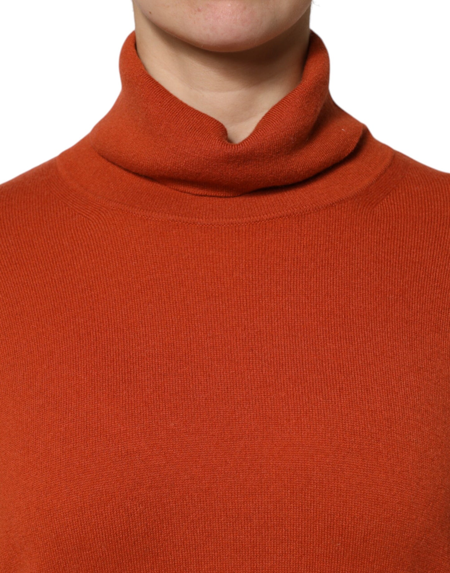 Alpha Studio Dunkeloranger Rollkragenpullover mit langen Ärmeln