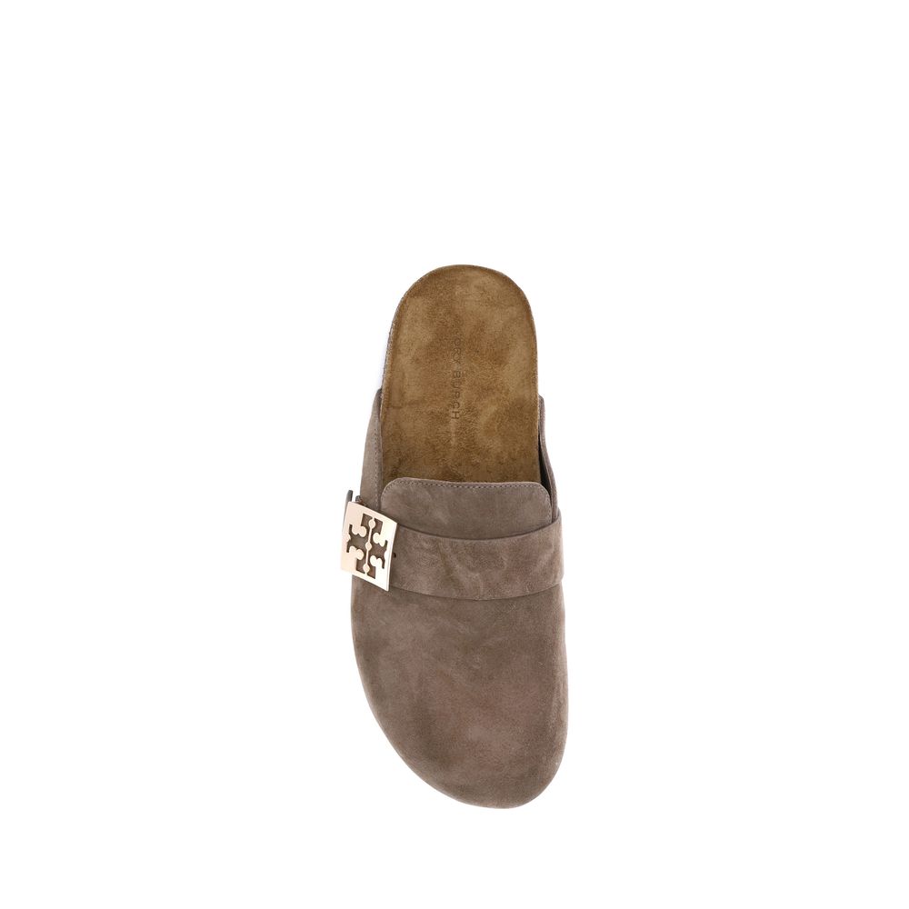 Tory Burch Braune Kalbshaut Bos Taurus Mules
