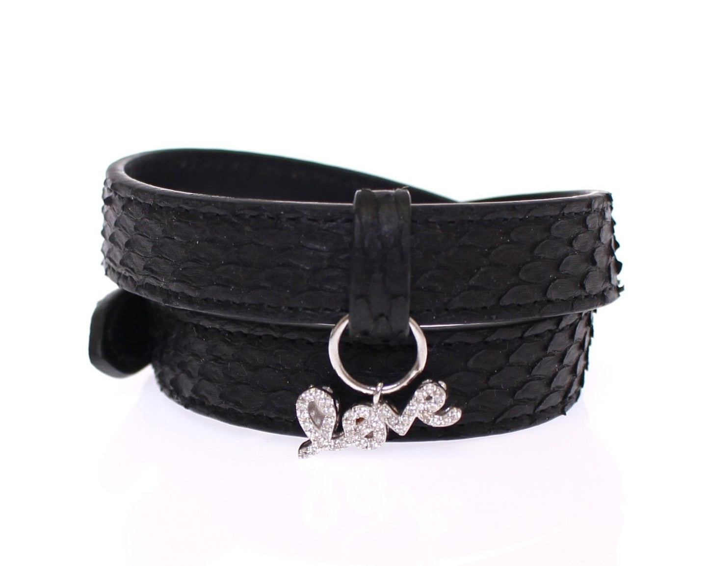 Nialaya Schlangenhaut CZ LOVE 925 Silberarmband