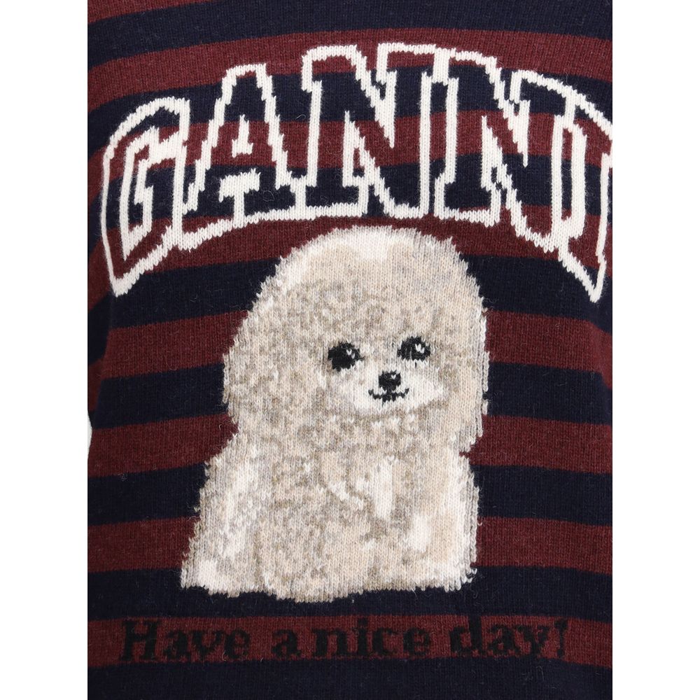 Ganni Pudel gestreifter Pullover