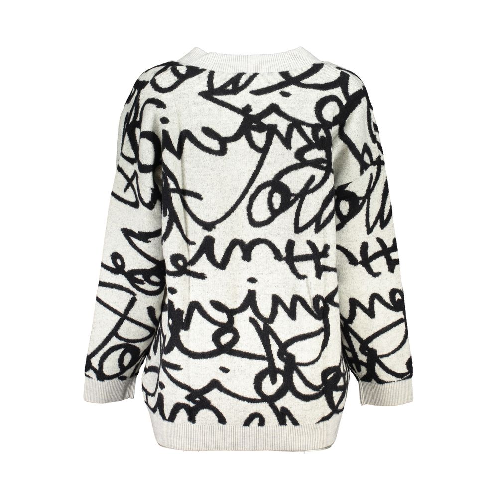 Desigual Schicke kontrastierende Strickjacke mit V-Ausschnitt