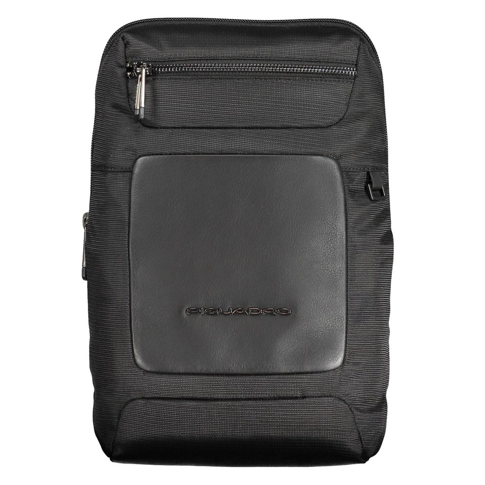 Piquadro Schwarze Umhängetasche für Männer aus recyceltem Polyethylen