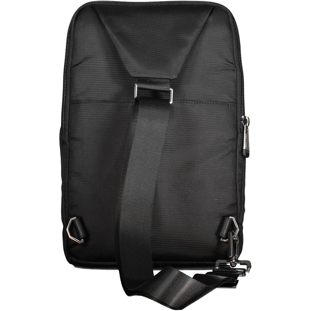 Piquadro Schwarze Umhängetasche für Männer aus recyceltem Polyethylen
