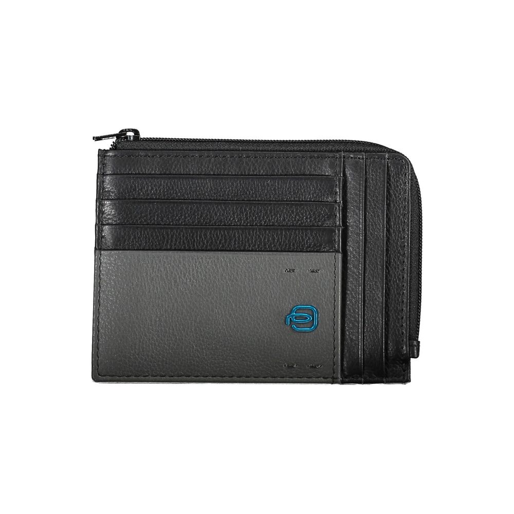 Piquadro Schwarzes Leder Herren Portemonnaie