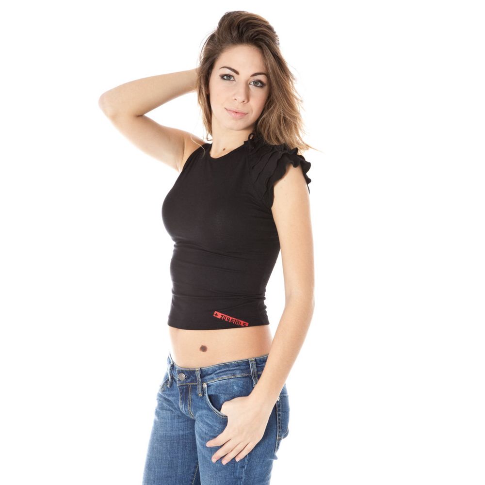 Zuelements Schwarzes Lycra Frauen T-Shirt