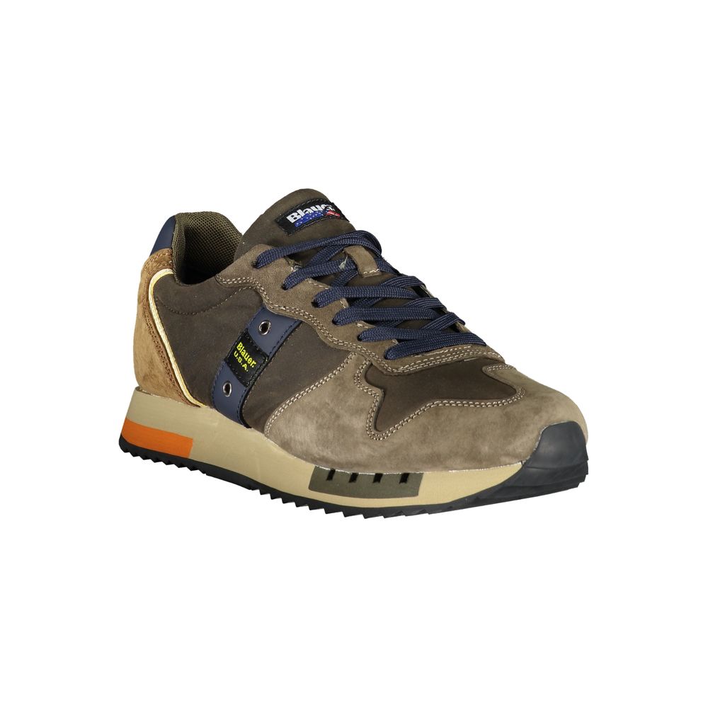 Blauer Grüner Polyester Sneaker