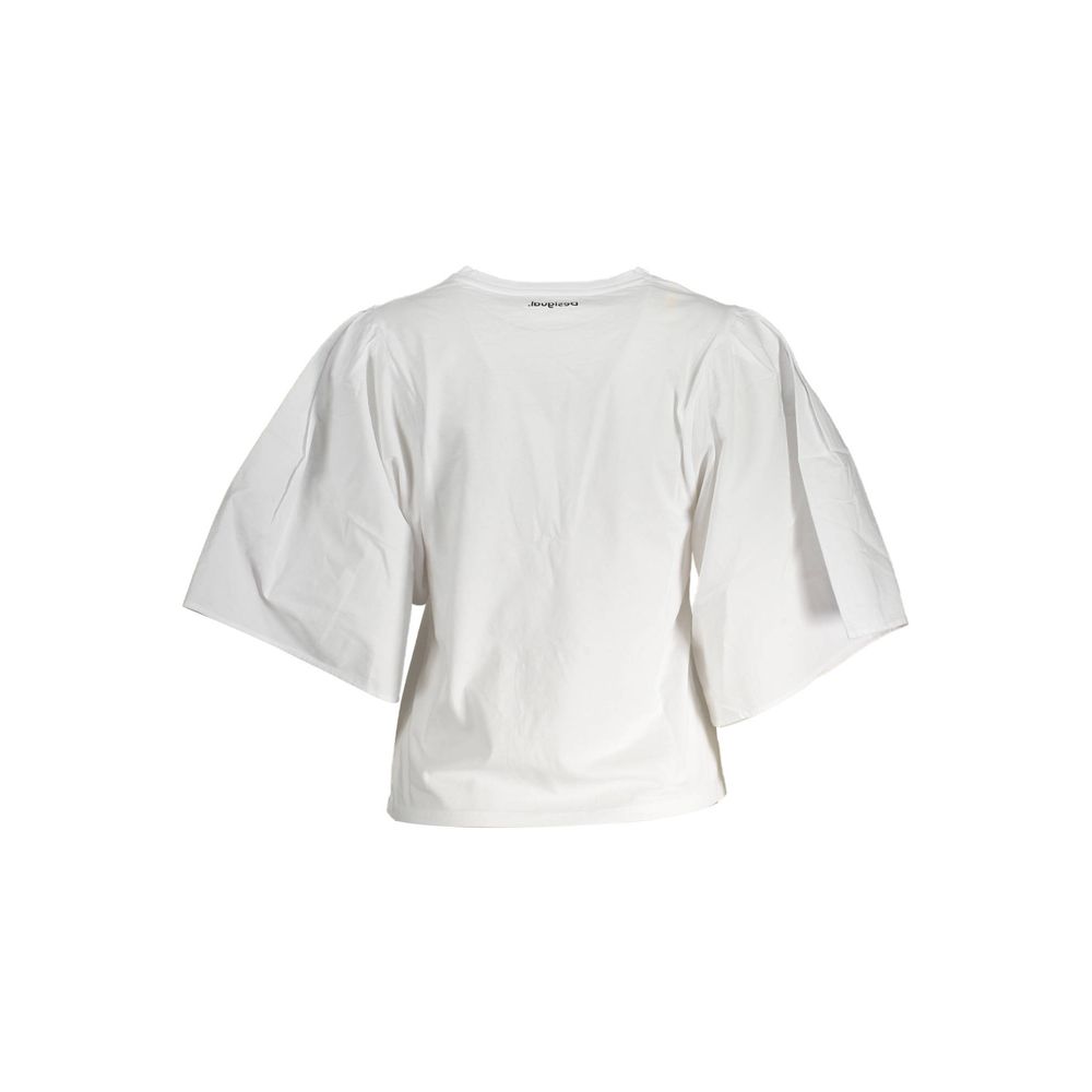 Desigual Weißes Baumwoll-T-Shirt für Frauen