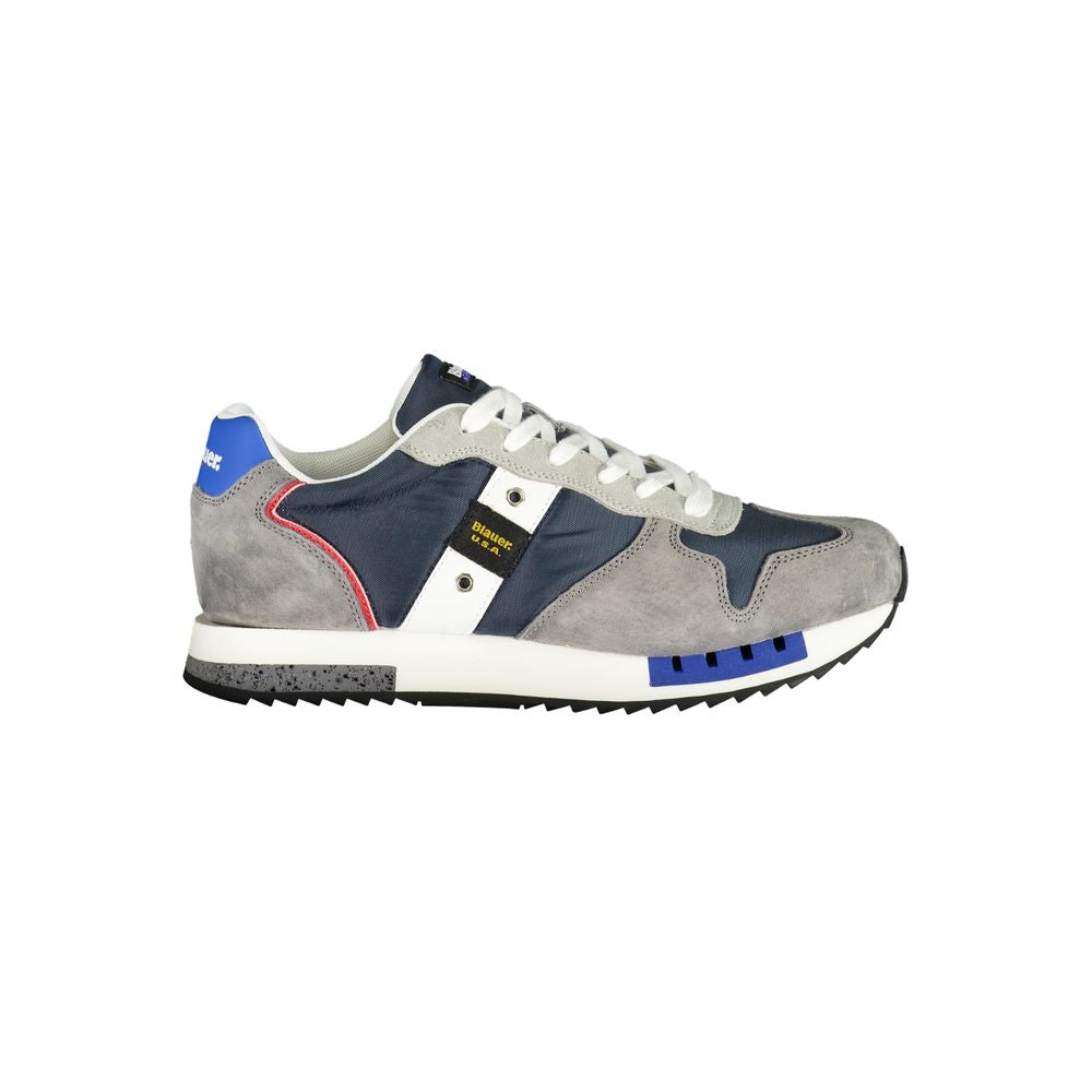 Blauer Braunes Leder Herren Sneaker
