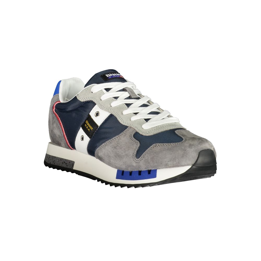 Blauer Braunes Leder Herren Sneaker